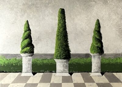 “Boxwood Audience”, 16 x 20”